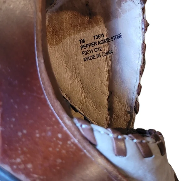 Frye Pepper Agate Stone Brown Wedges Platform Shoes Size 7 - Picture 7 of 13